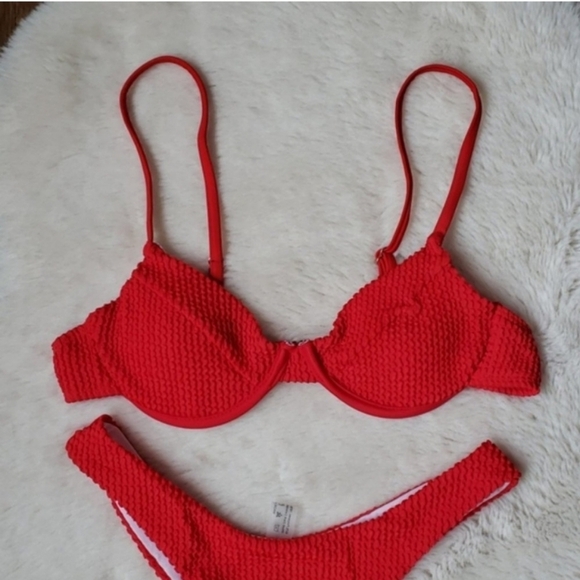 New Scrunchy Underwire Top Brazilian Bottom Bikini Set Swimsuit Size L - Picture 8 of 8